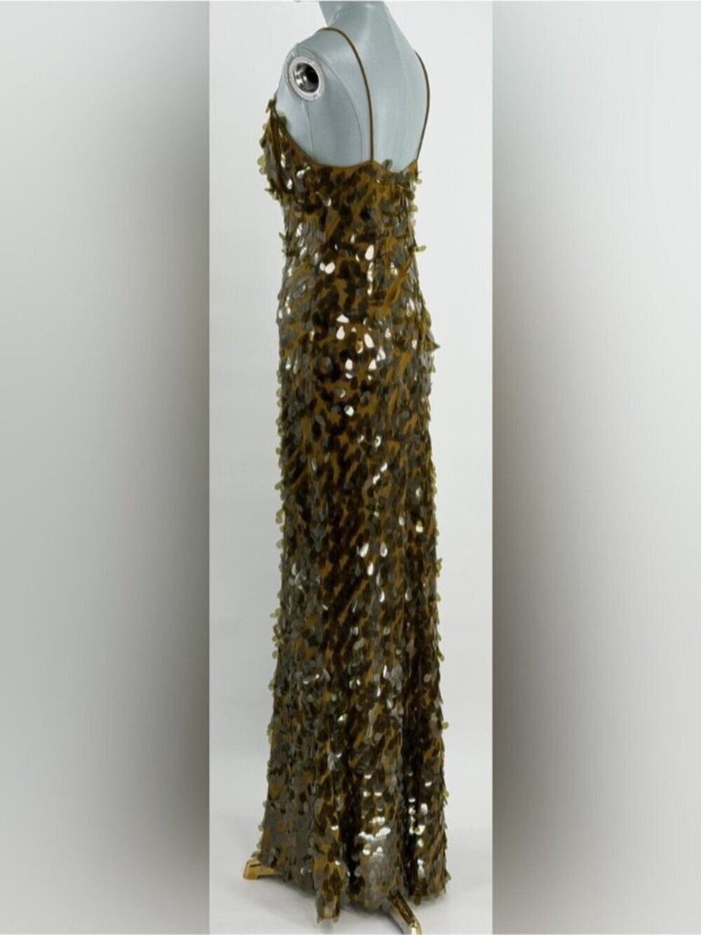 🆕 MISHA COLLECTION 🧿 NWOT Sapphire Sequins Maxi Dress, Olive - Sz M US 6 - Picture 8 of 15